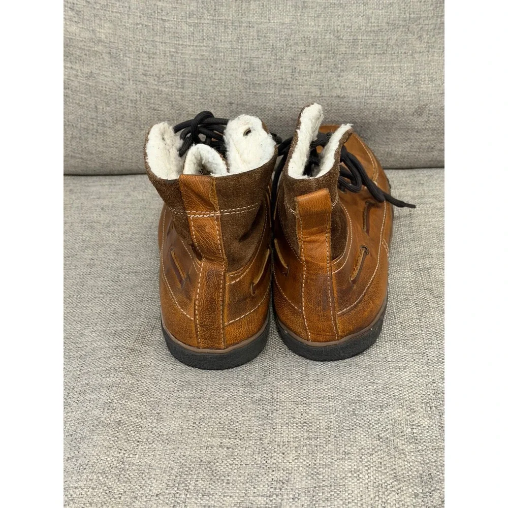 Aldo Womens sz EU 42 US 11 Brown Leather Faux Shearling Lined Moc Toe Ankle Boot